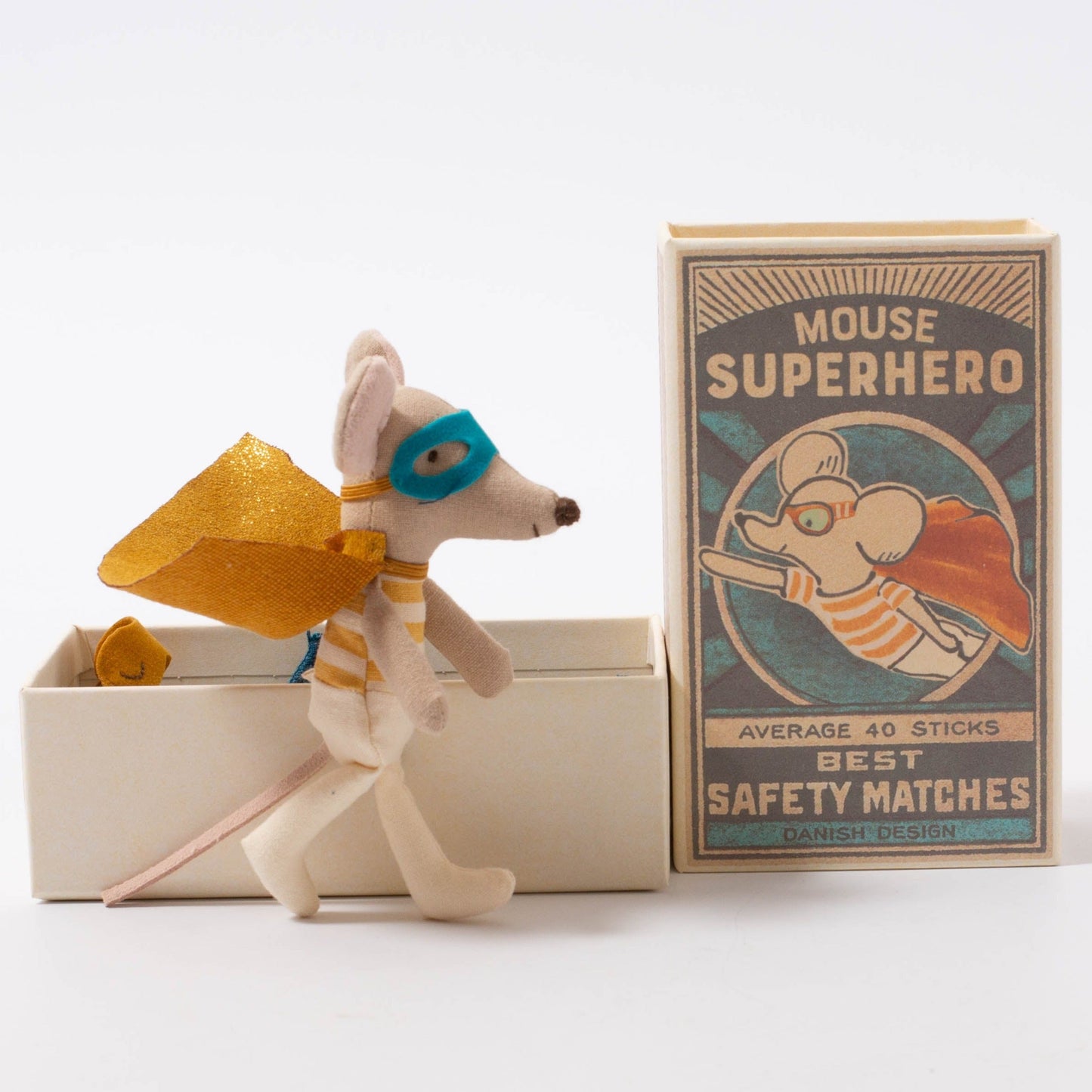 Maileg Superhero Mouse | Little Brother In Matchbox
