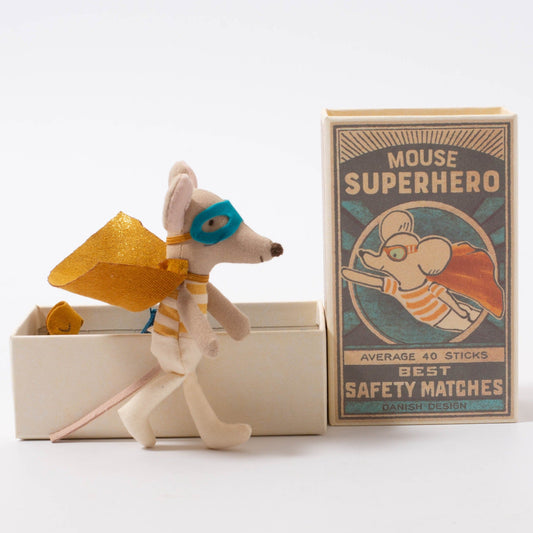 Maileg Superhero Mouse | Little Brother In Matchbox
