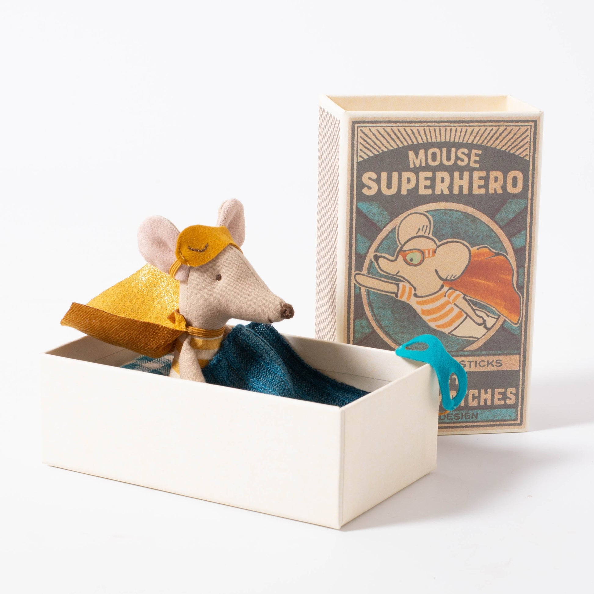 Maileg Superhero Mouse | Little Brother In Matchbox