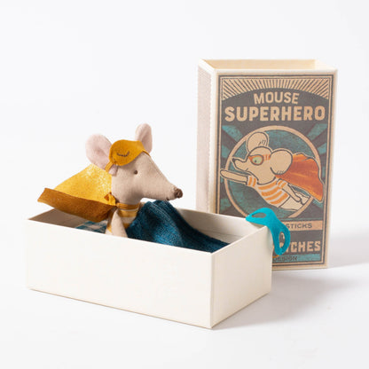 Maileg Superhero Mouse | Little Brother In Matchbox