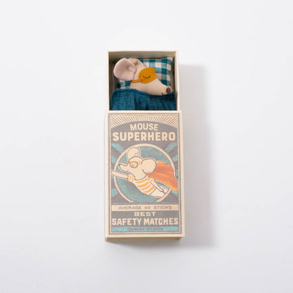 Maileg Superhero Mouse | Little Brother In Matchbox