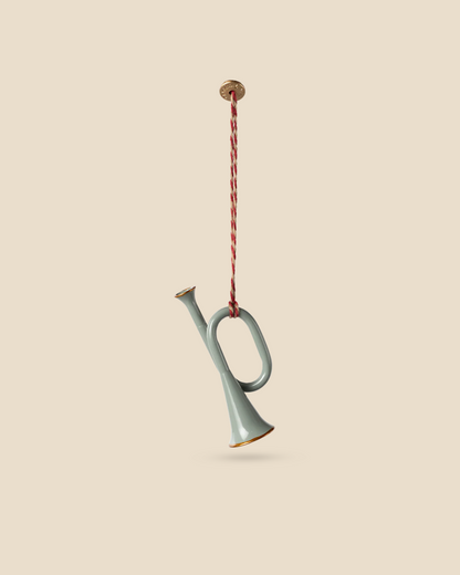  Maileg Metal Ornament, Trumpet -Mint