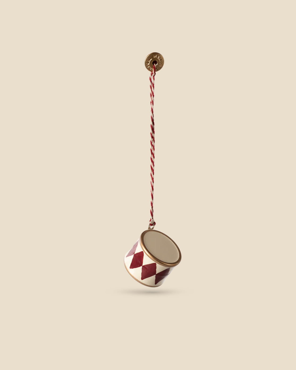  Maileg Metal Ornament, Small Drum - Red