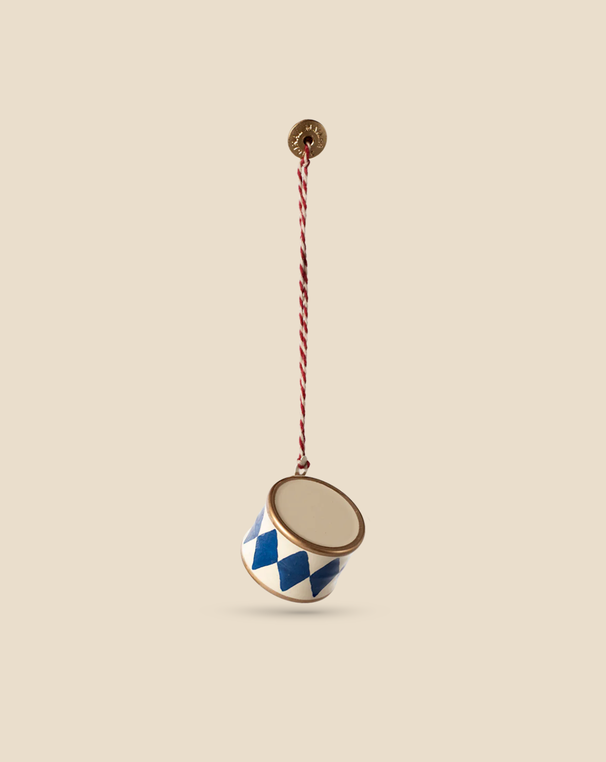  Maileg Metal Ornament, Small Drum - Dark Blue