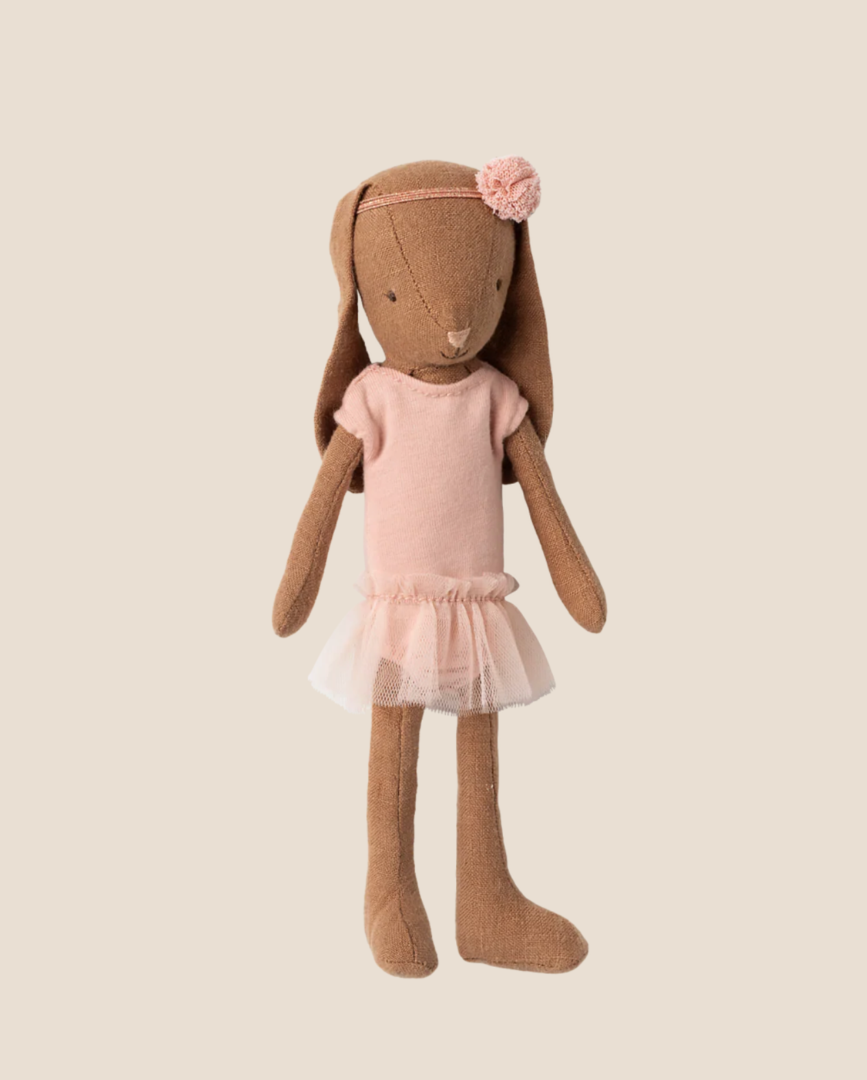 Maileg Bunny, Size 1 - Chocolate Brown - Ballet Suit And Skirt - Rose