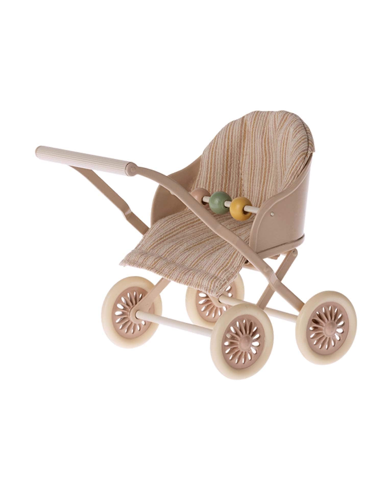 Maileg Baby Mouse Stroller In Rose