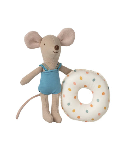 Maileg Beach Mouse With Float, Little Sister - Multi Dot