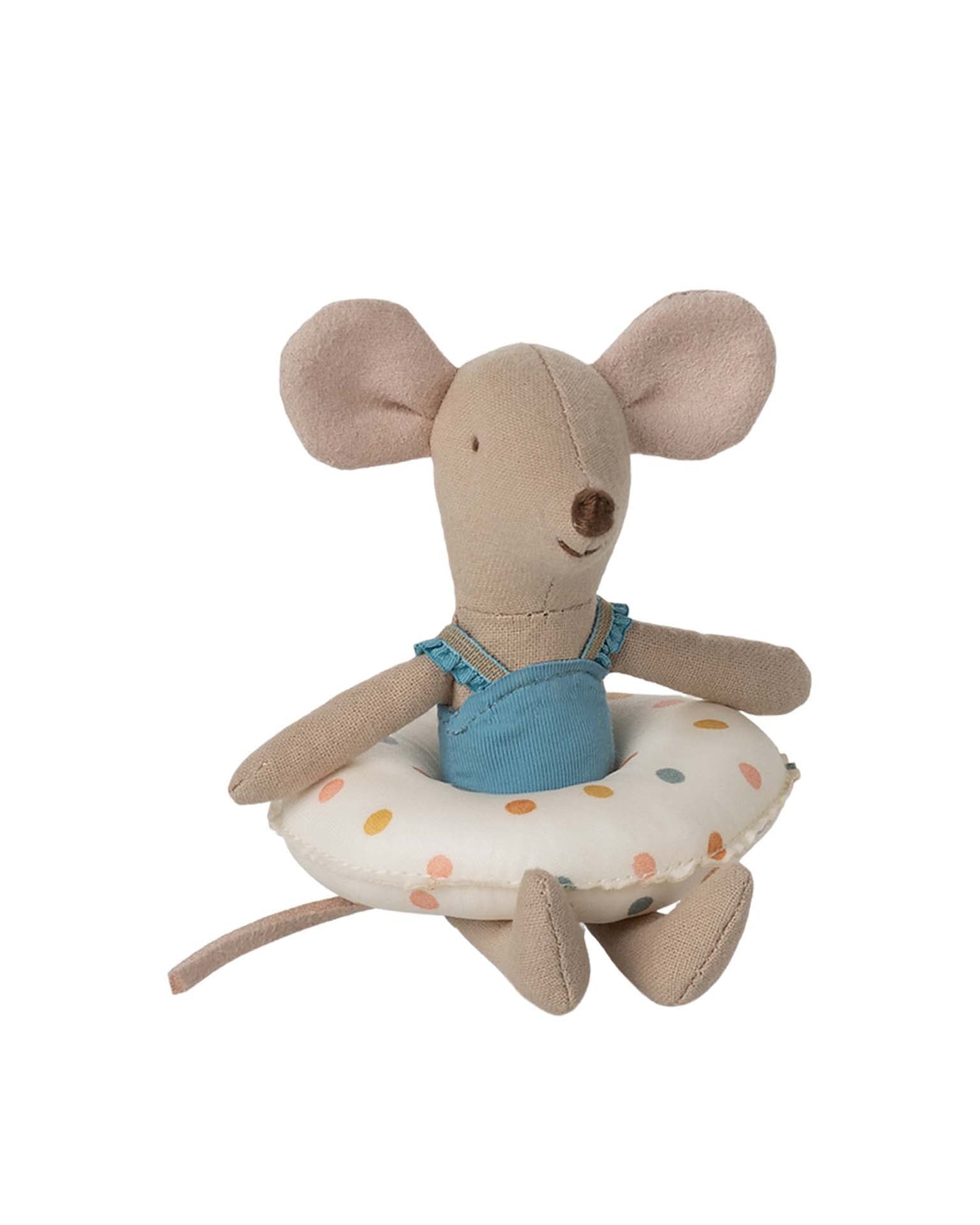 Maileg Beach Mouse With Float, Little Sister - Multi Dot