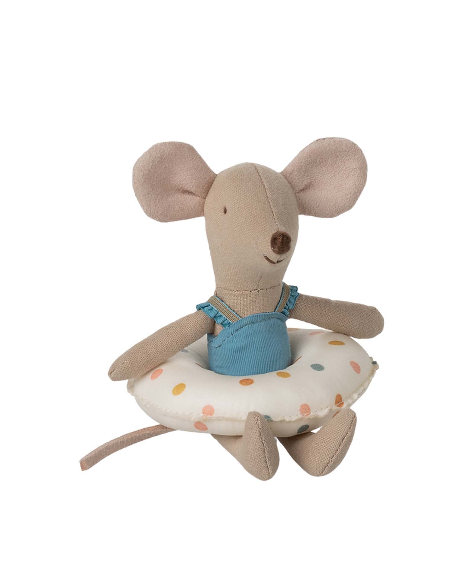 Maileg Beach Mouse With Float, Little Sister - Multi Dot