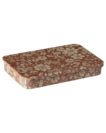 Maileg Blossom Metal Box W/ Sliding Lid In Heather