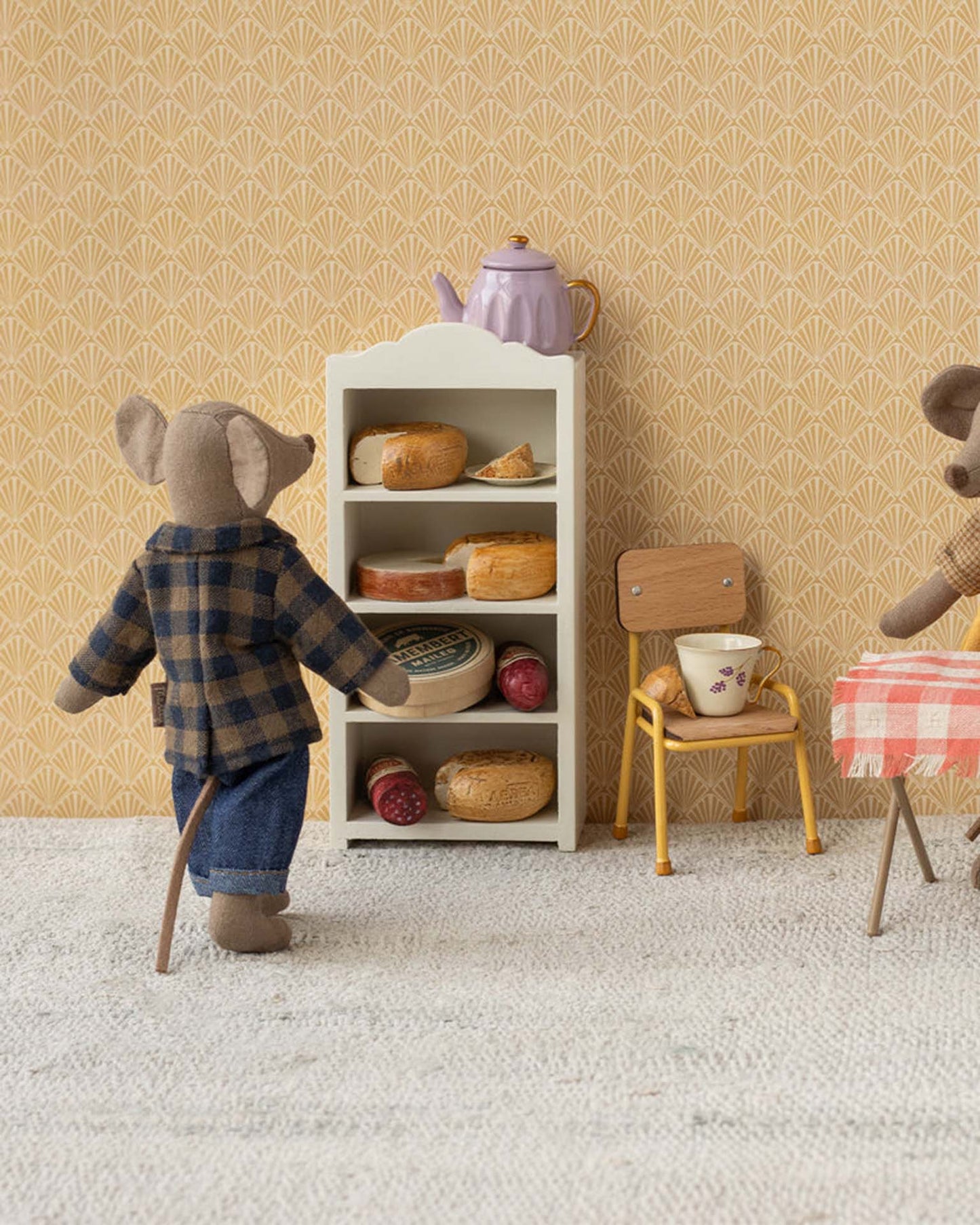 Maileg Brown Checked Shirt + Pants For Dad Mouse