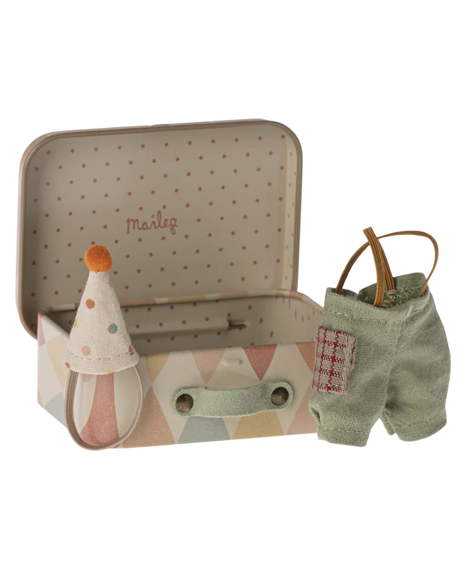 Maileg Clown Clothes In Suitcase For Little Brother Mouse