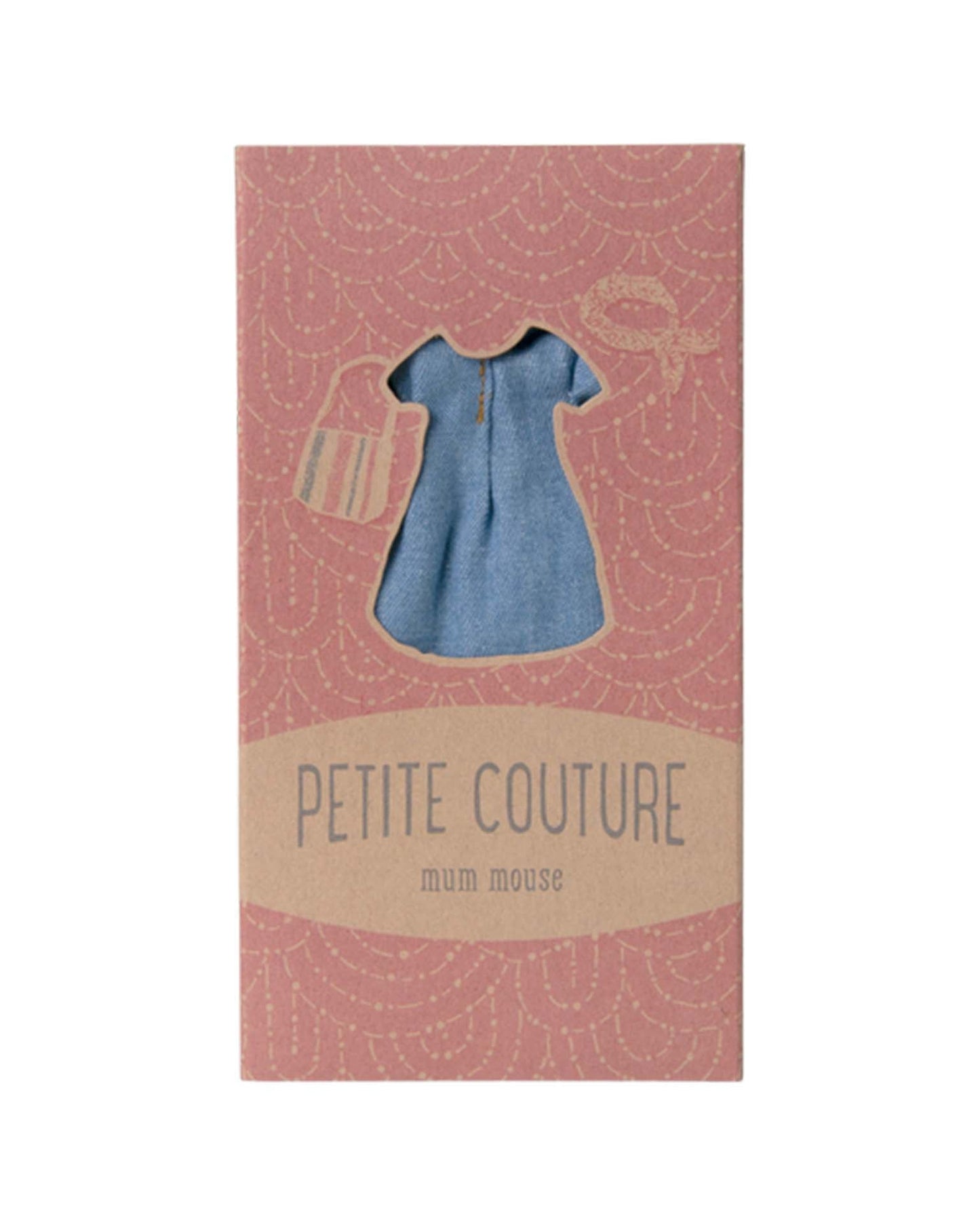 Maileg Denim Dress And Bag, Mum Mouse