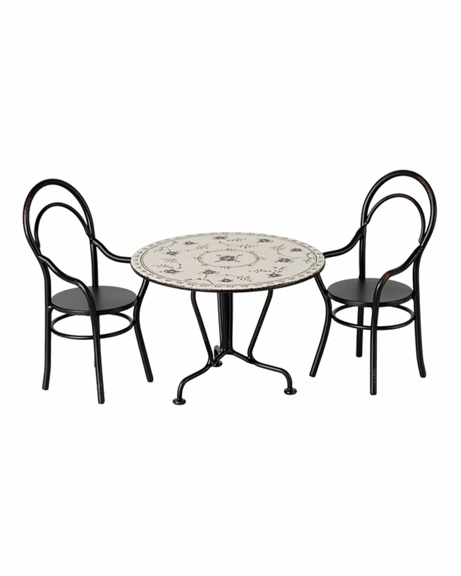 Maileg Dining Table Set With 2 Chairs, Miniature
