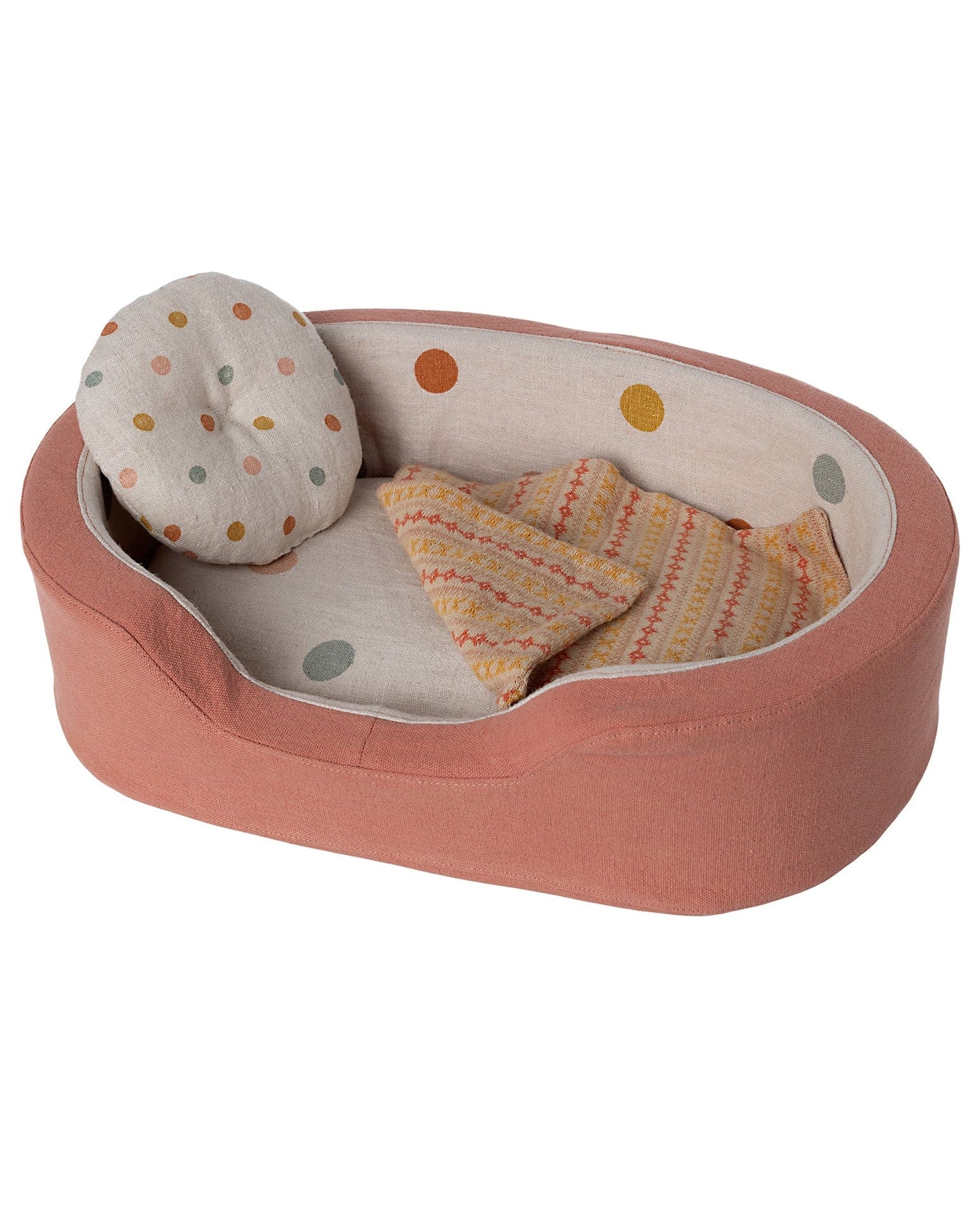 Maileg Dog Basket In Coral