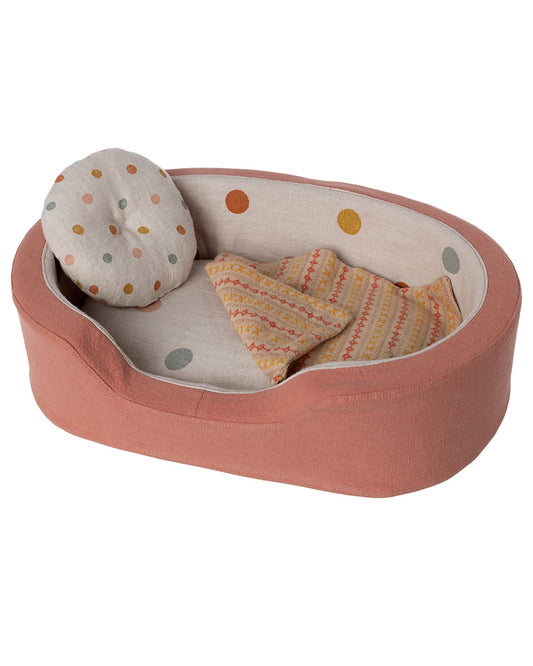 Maileg Dog Basket In Coral
