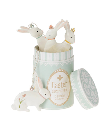 Maileg Easter Bunny Ornaments, Set Of 5