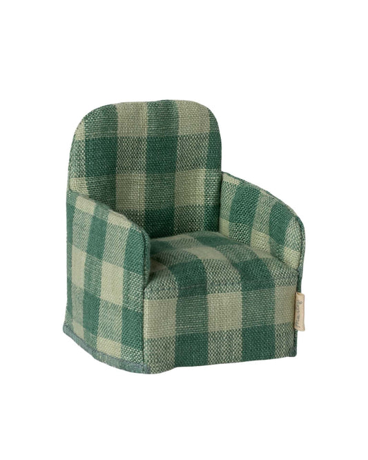 Maileg Folding Chair, Mouse - Green Check