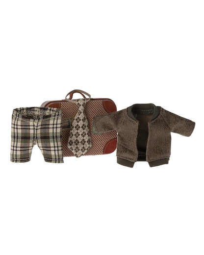 Maileg Jacket, Pants + Tie In Suitcase For Grandpa Mouse