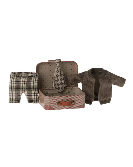 Maileg Jacket, Pants + Tie In Suitcase For Grandpa Mouse