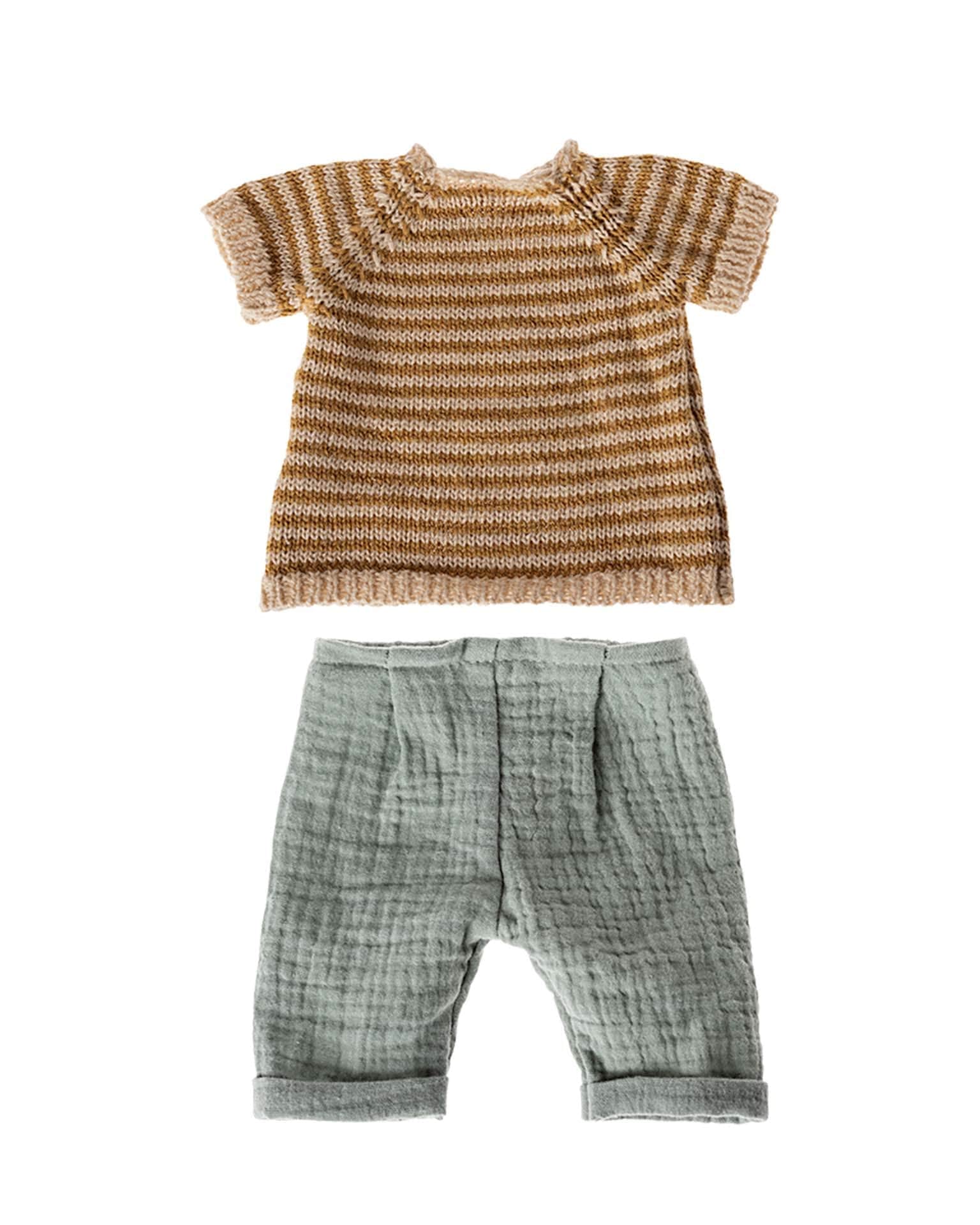 Maileg Knitted Shirt + Pants In Size 3