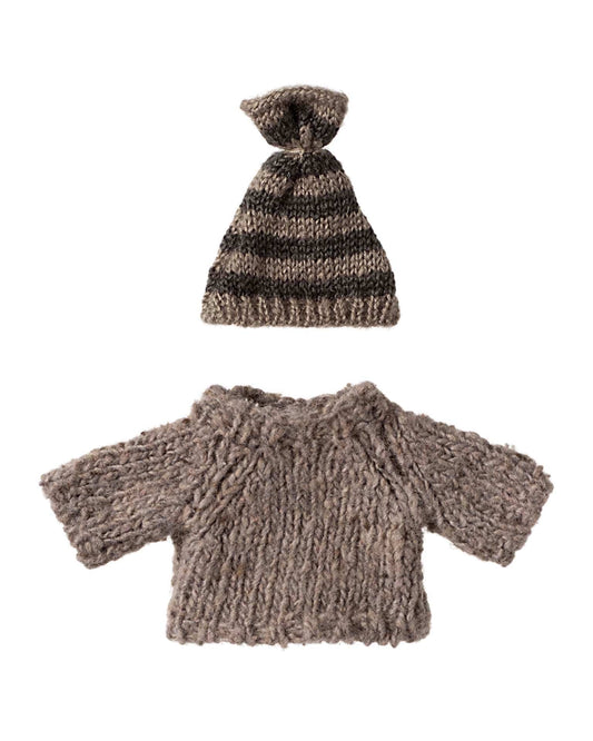 Maileg Knitted Sweater + Hat For Big Brother Mouse