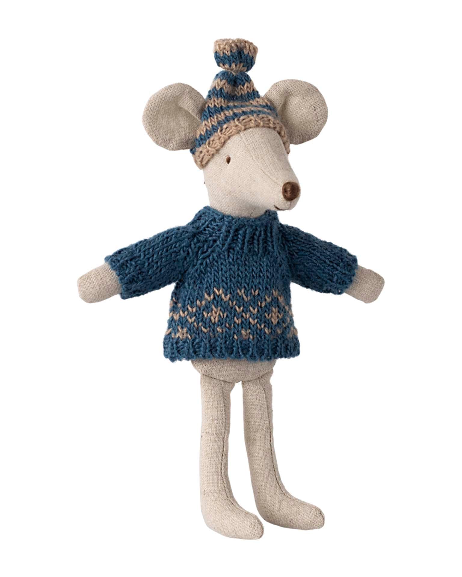 Maileg Knitted Sweater + Hat For Dad Mouse