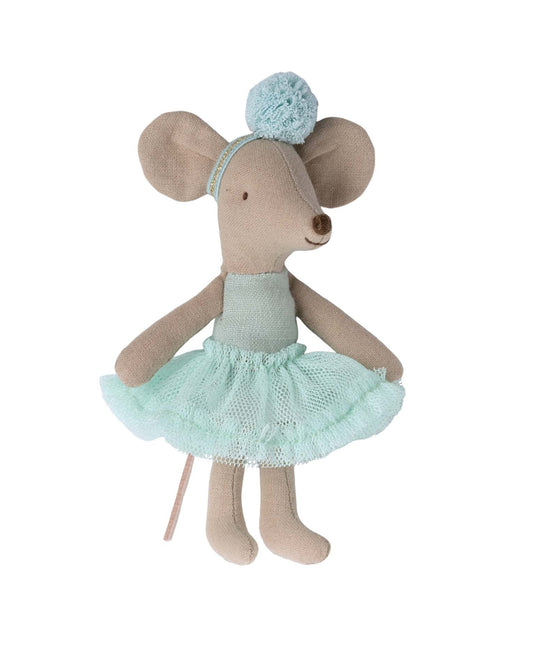 Maileg Little Sister Ballerina Mouse In Light Mint