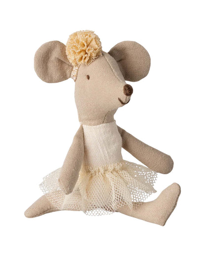 Maileg Little Sister Ballerina Mouse In Off White