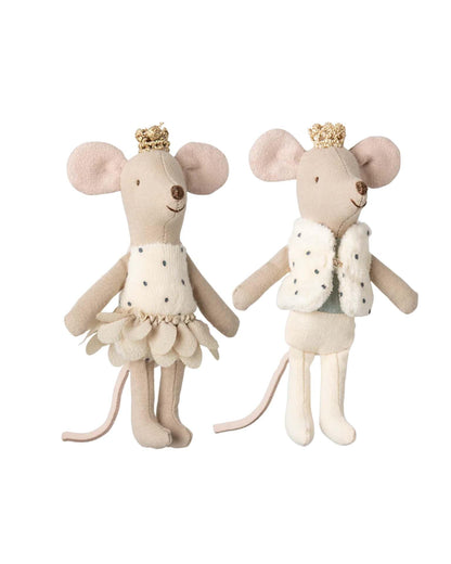 Maileg Little Sister + Brother Royal Twins Mice In Matchbox