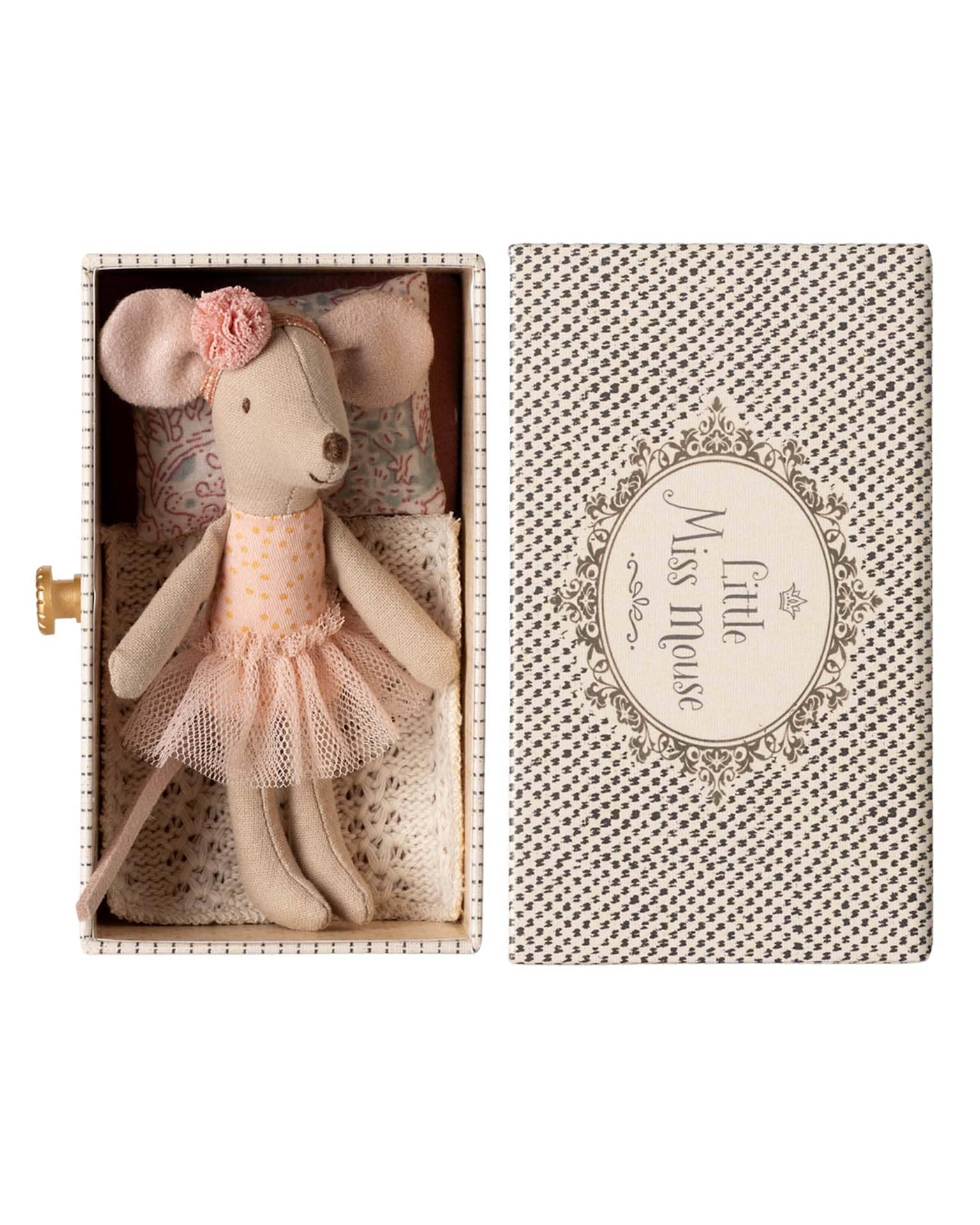 Maileg Little Sister Dance Mouse In Daybed