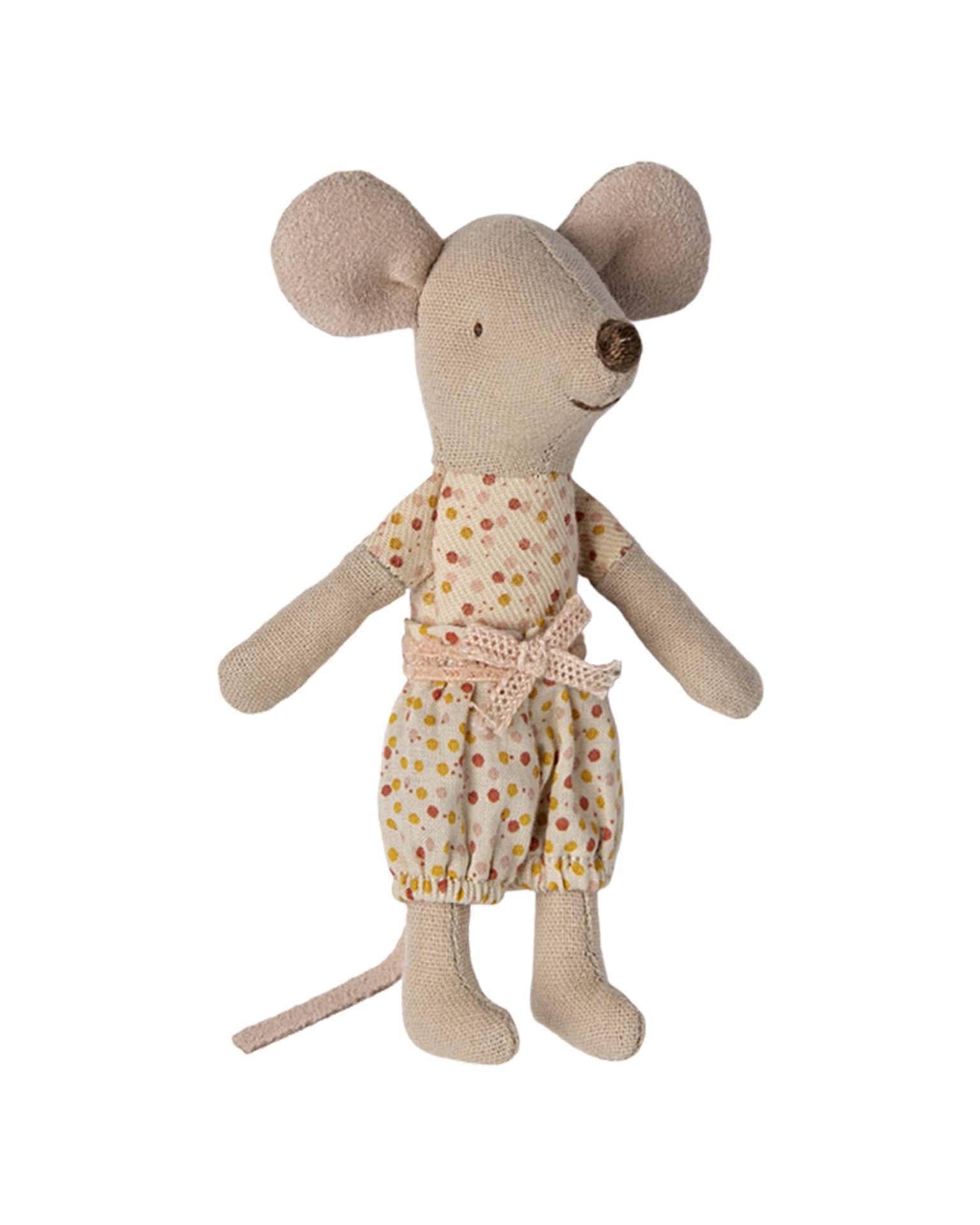 Maileg Little Sister Mouse In Matchbox Polka Dots