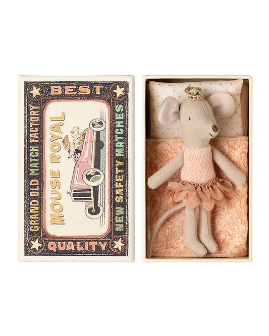 Maileg Little Sister Princess Mouse In Matchbox