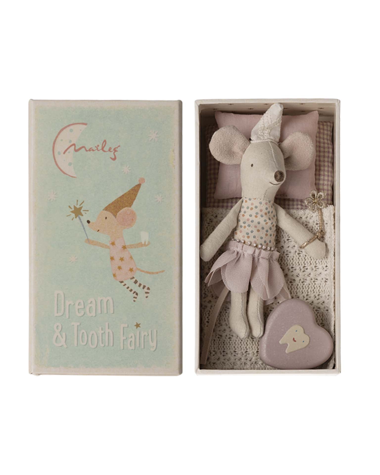 Maileg Little Sister Tooth Fairy Mouse In Matchbox