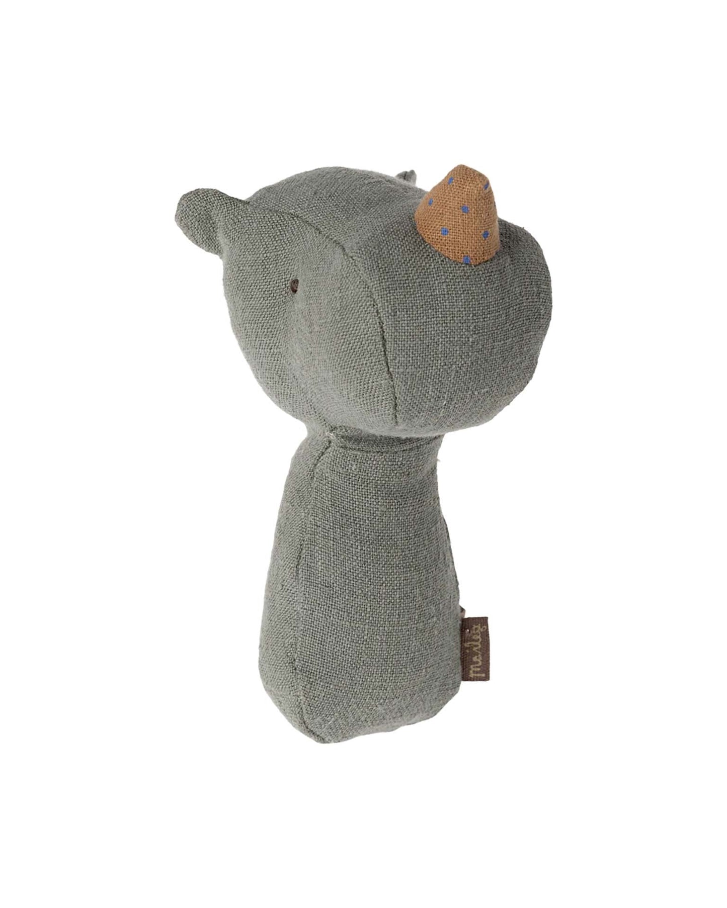 Maileg Lullaby Friends Rhino Rattle In Pine