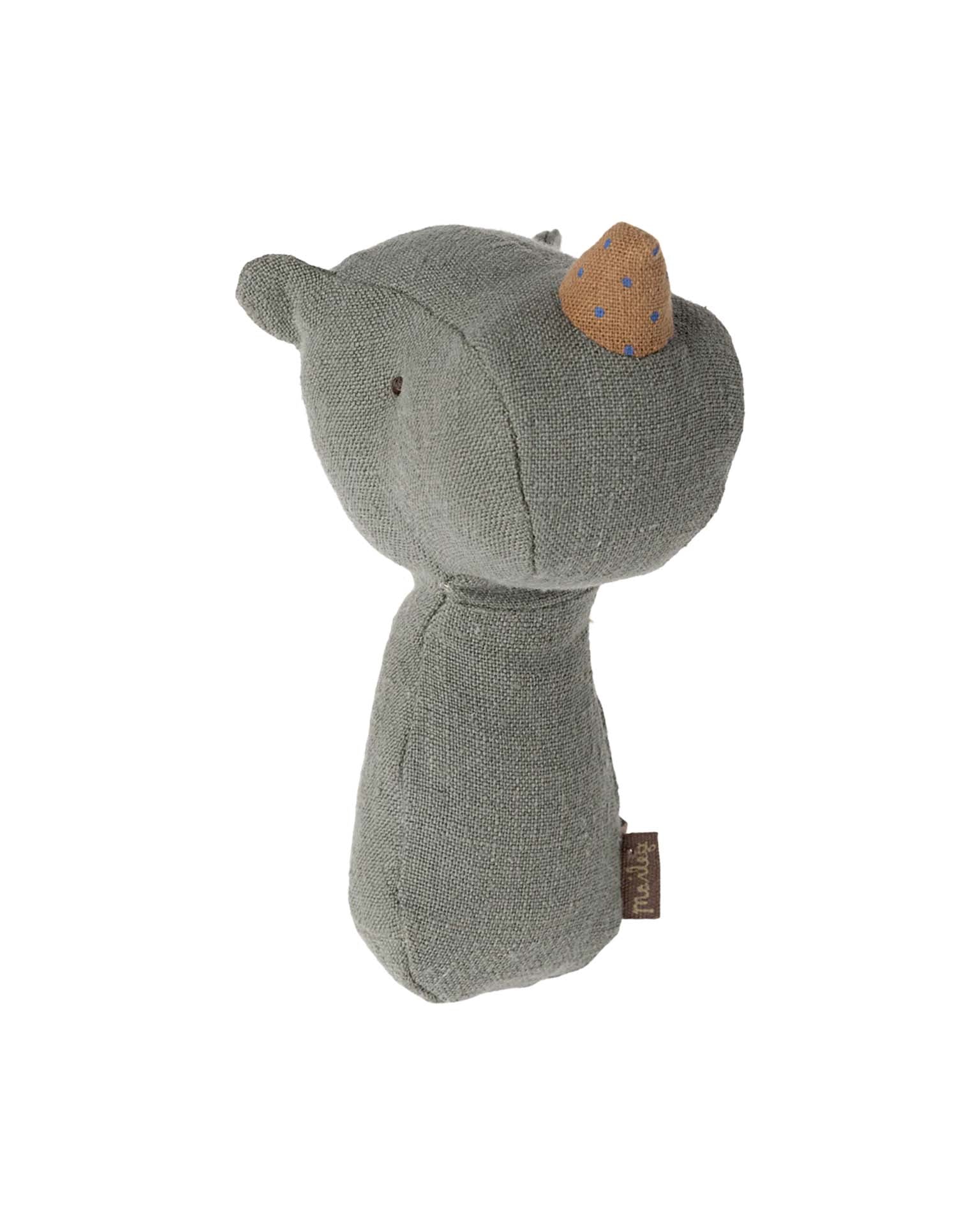 Maileg Lullaby Friends Rhino Rattle In Pine