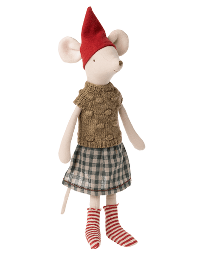 Maileg Medium Christmas Mouse Girl