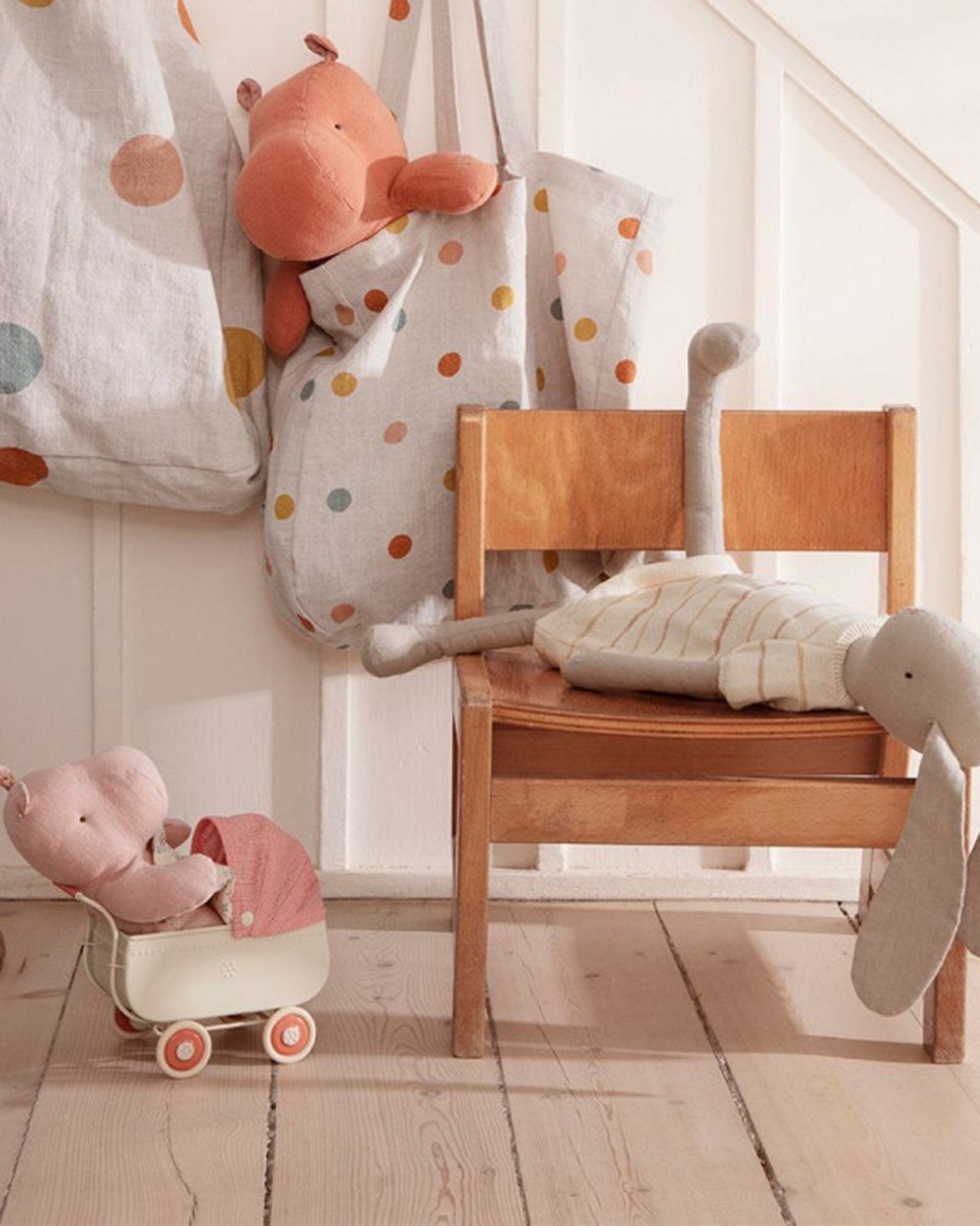 Maileg Micro Pram In Coral
