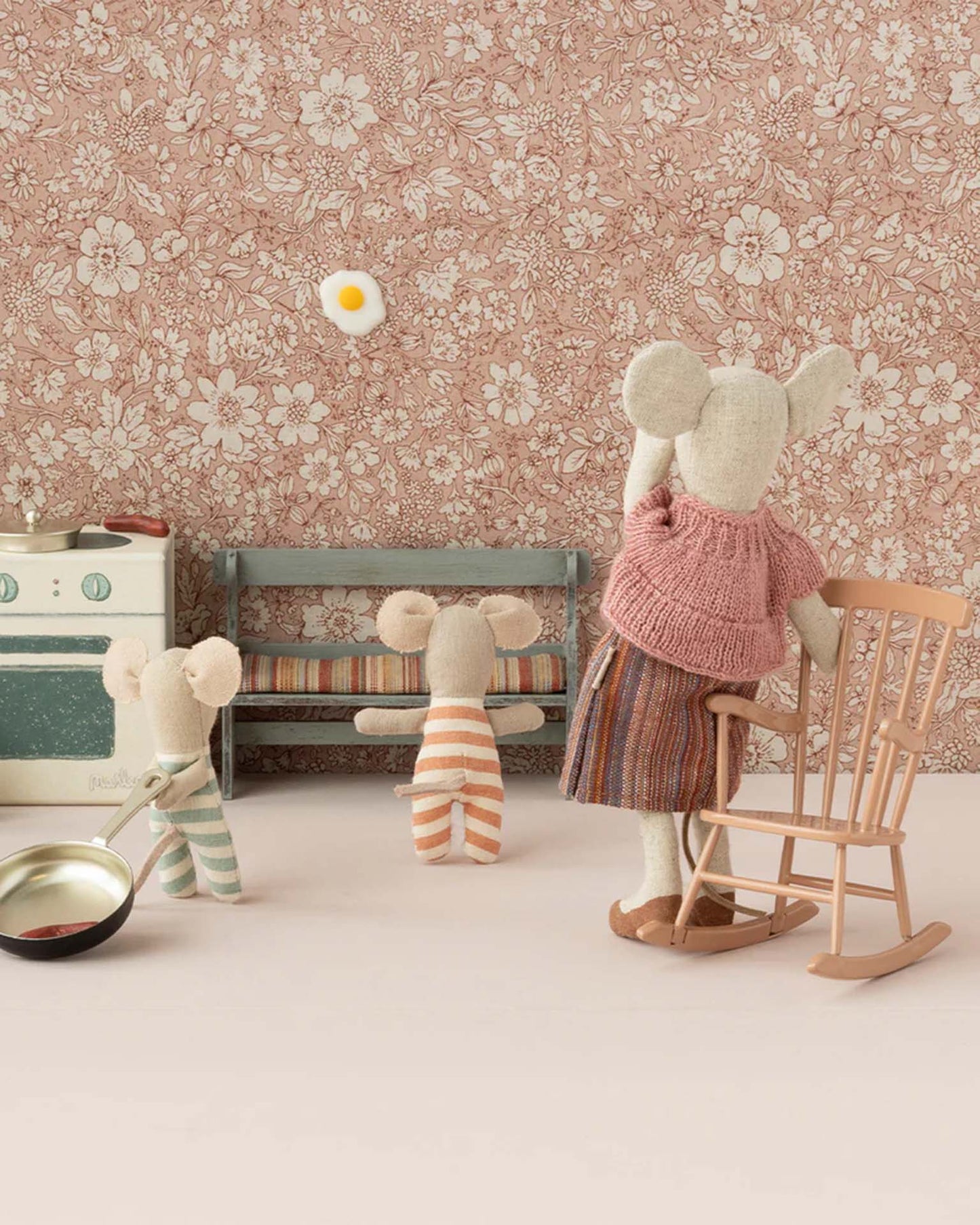 Maileg Mini Rocking Chair In Dark Powder