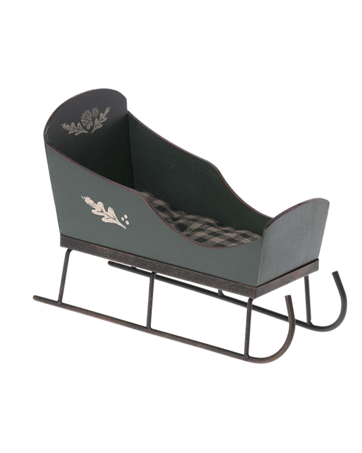 Maileg Mini Sleigh In Green
