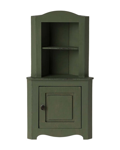 Maileg Miniature Corner Cabinet In Dark Green