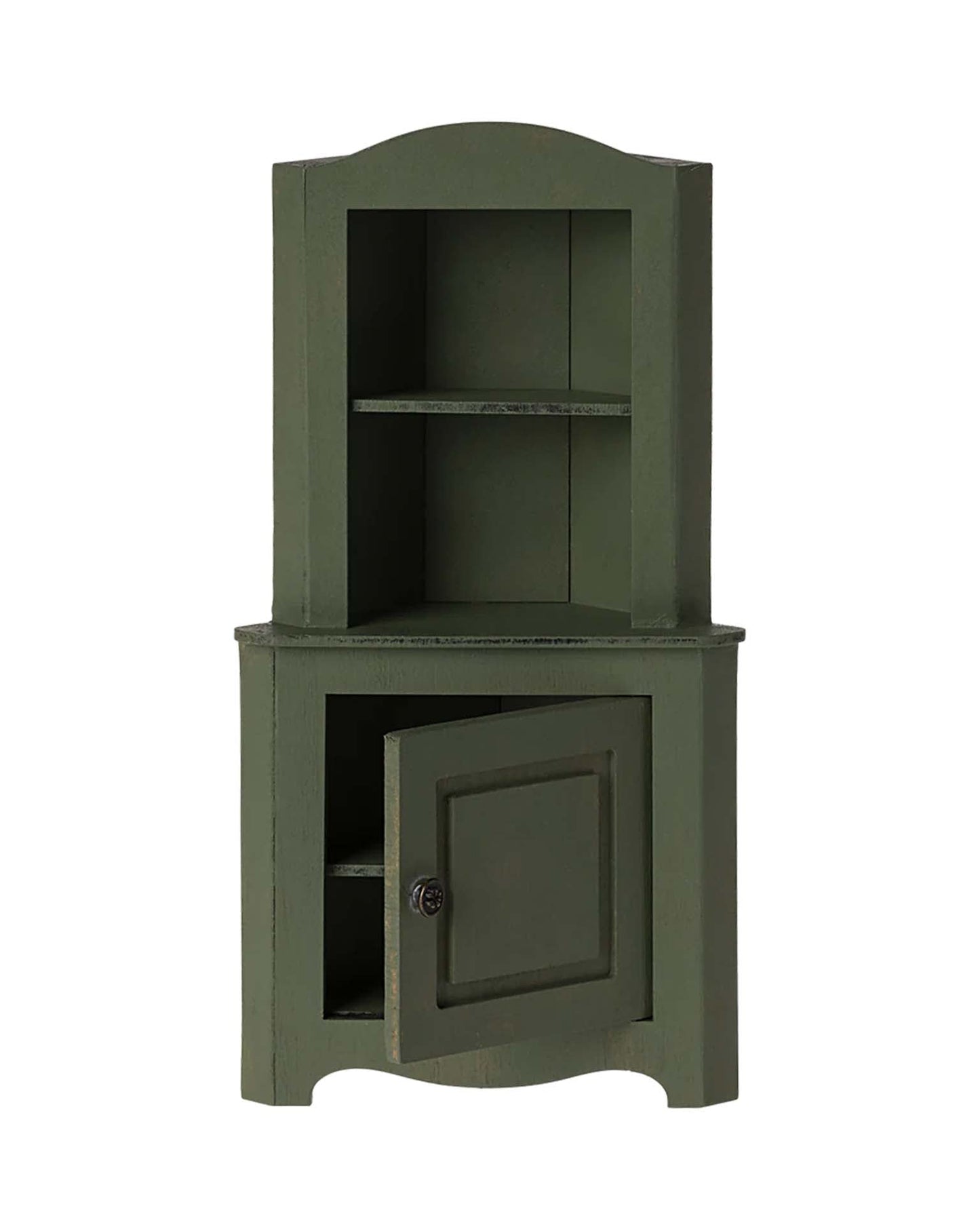 Maileg Miniature Corner Cabinet In Dark Green