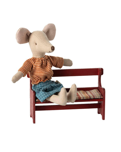 Maileg Mouse Bench In Red