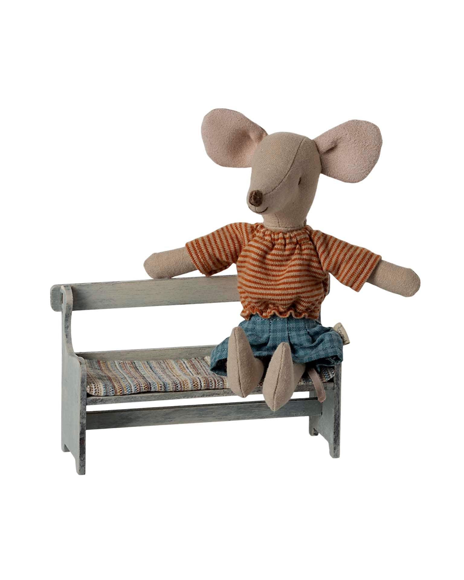 Maileg Mouse Bench In Vintage Off White