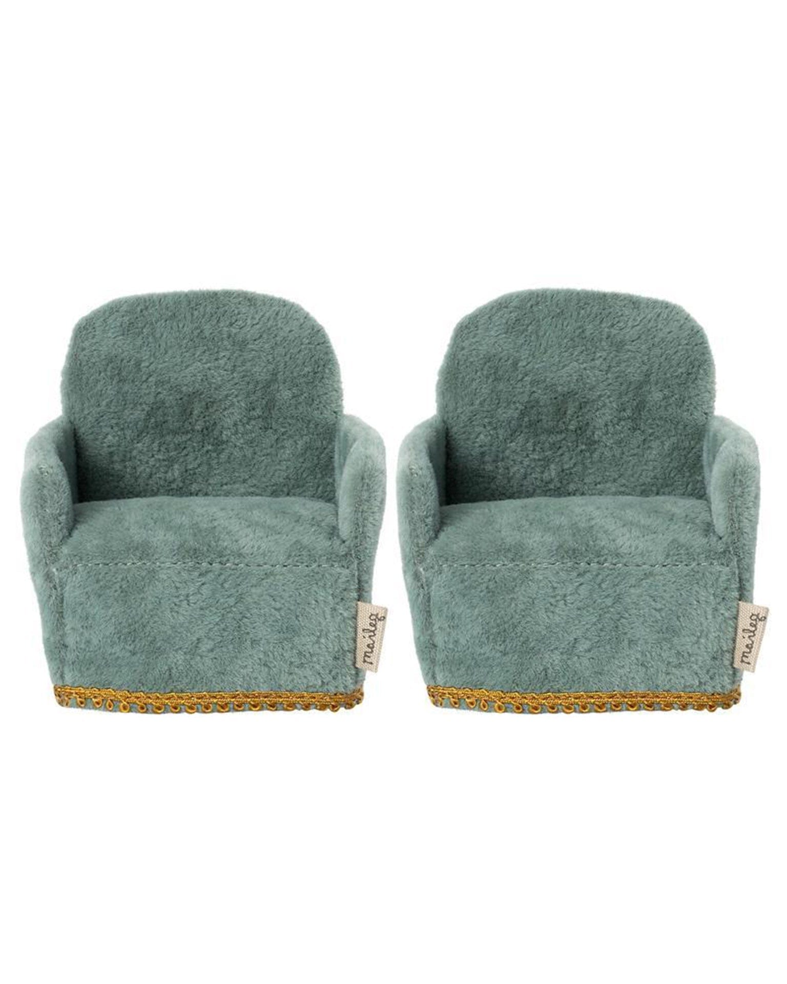 Maileg Mouse Chair In Blue 2 Pack