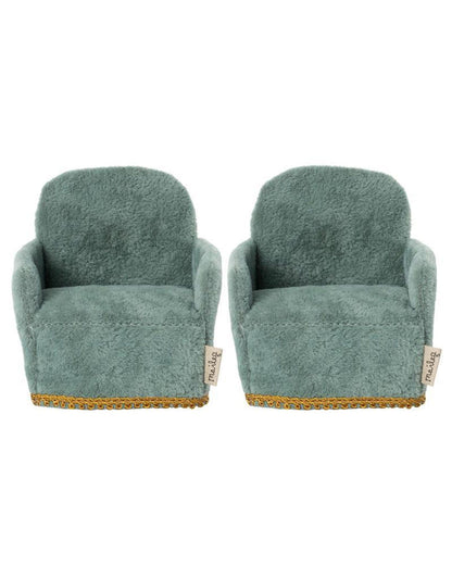 Maileg Mouse Chair In Blue 2 Pack