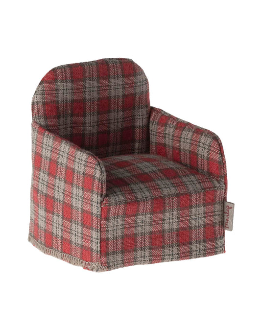 Maileg Mouse Chair In Red Checker