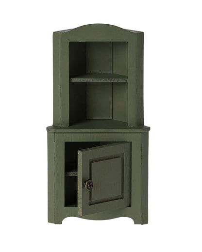 Maileg Mouse Corner Cabinet In Dark Green
