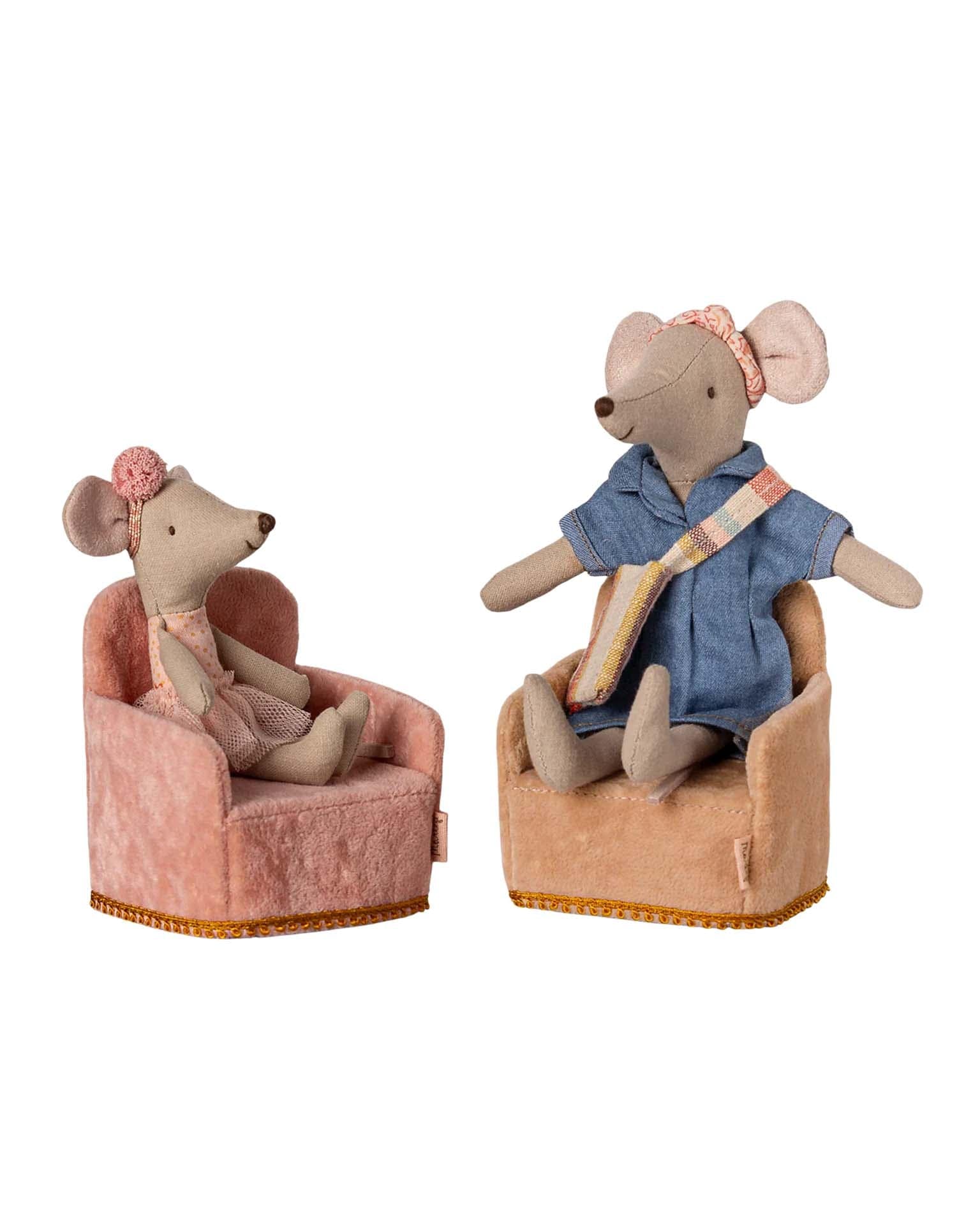 Maileg Mouse Folding Chair In Rose