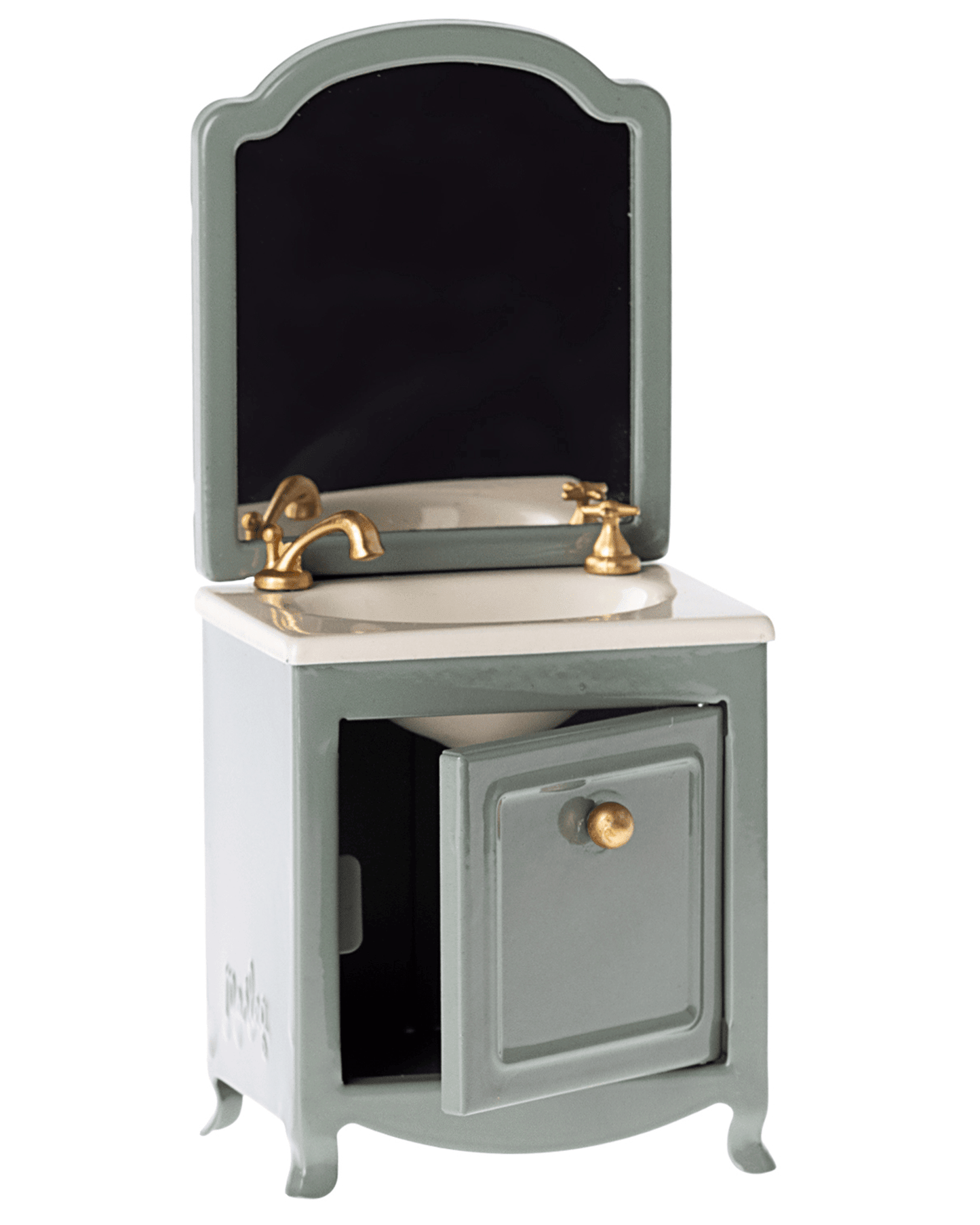 Maileg Mouse Sink With Mirror In Dark Mint